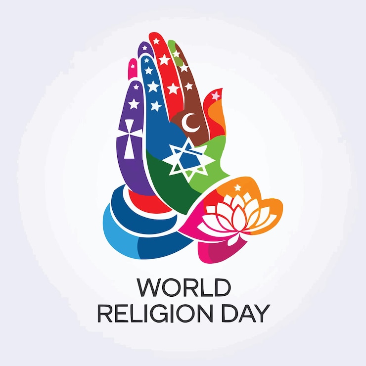 Vector world religion day vector logo illustration social media poster or banner on white background