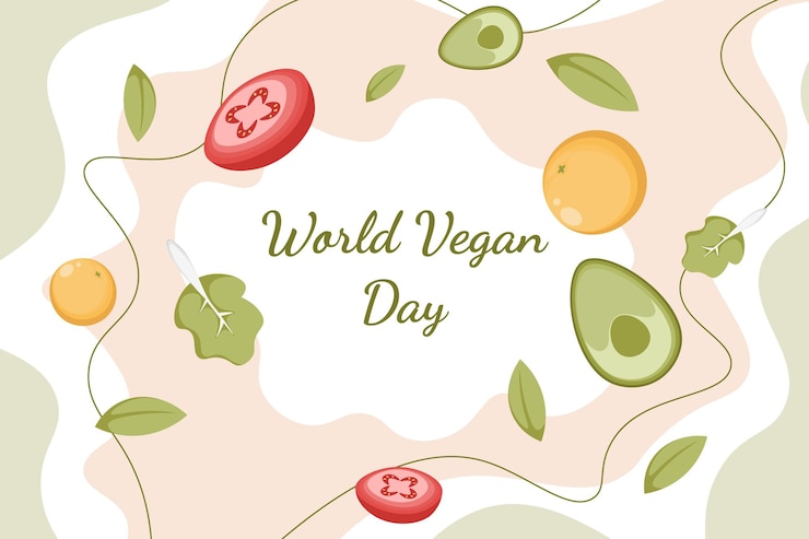 Vector world vegan day background