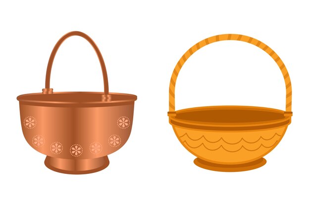 Worship basket in brown and deep yellow color