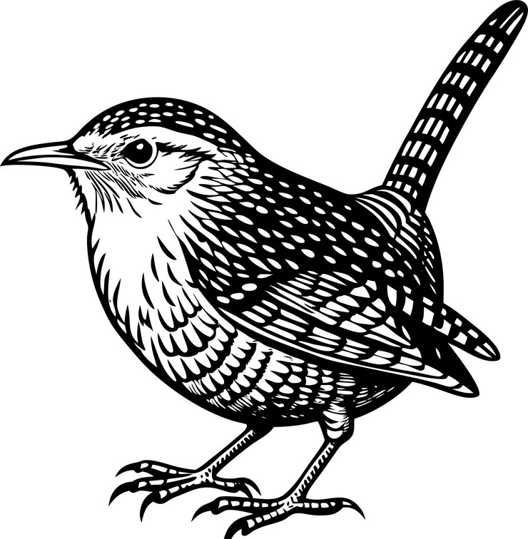 Vector wren bird