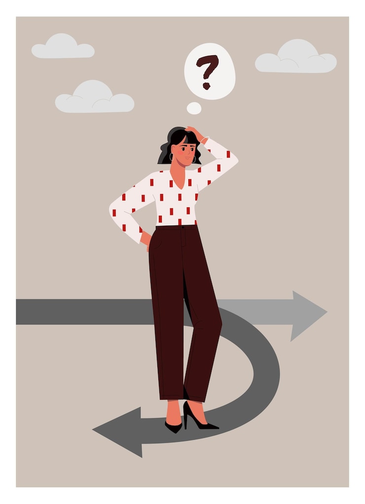 Vector wrong business decision concept