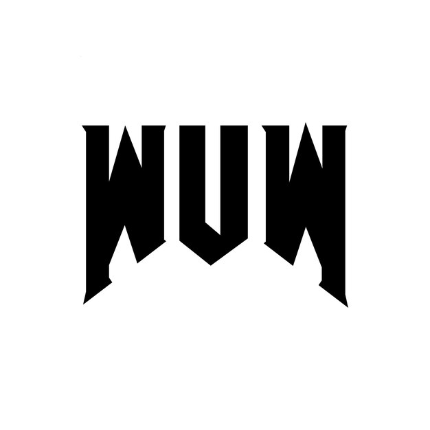 WUW letter logo design for technology company WUW logo design black and white color combination WUW logo WUW vector WUW design WUW icon WUW alphabet WUW typography logo design
