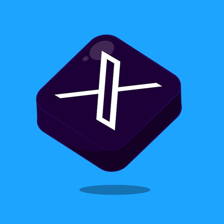Vector x new twitter icon illustration vector cube app logo