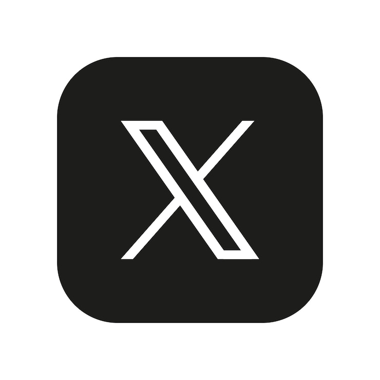 X or Twitter logo Social media app button