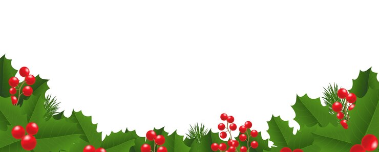 Vector xmas frame with holly berry 