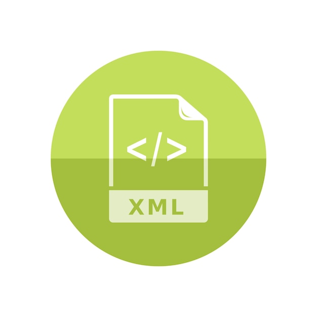 xml file format icon in flat color circle style computer software web design development