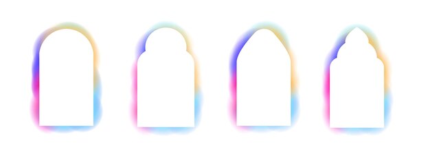Y2k frame abstract arch spectrum butterfly glow aura blur shapes borders rainbow spectrum