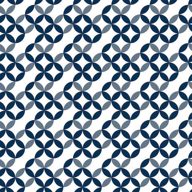 yabure shippo seamless japanese traditional pattern broken circular geometric motif in navy blue repeating background design for textile decoration and cultural themes