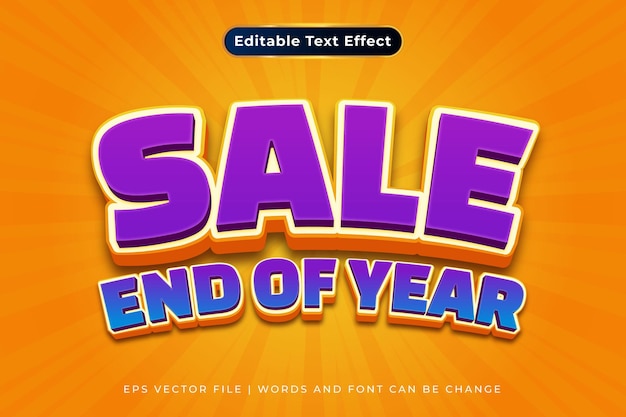 Year end sale editable text effect