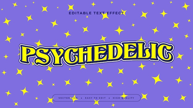 yellow and purple violet psychedelic 3d editable text effect font style