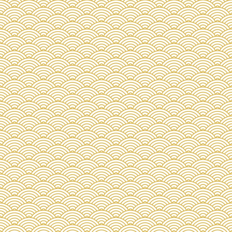 Vector yellow and white seamless geometric japanese waves pattern seigaihamon