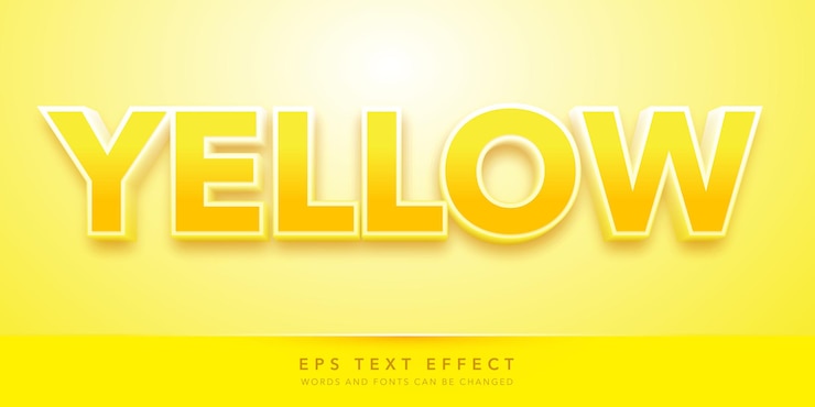 yellow editable text effect