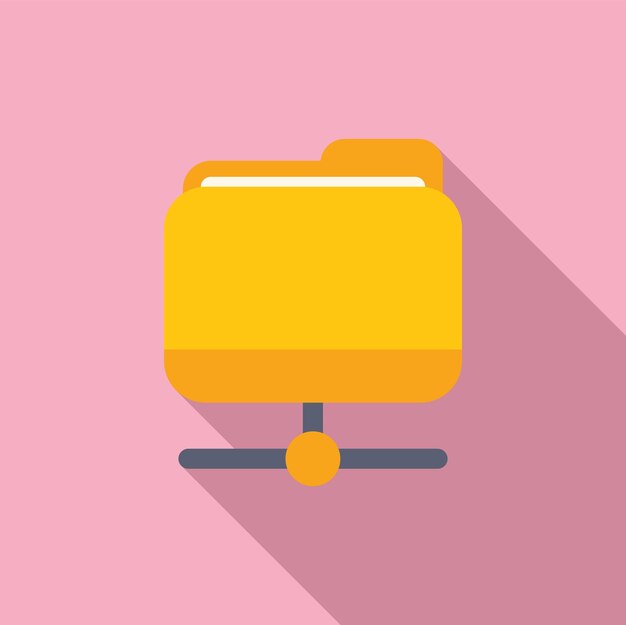 Yellow folder network icon on pink background