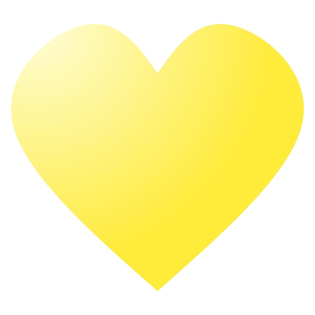 yellow heart shape design element with gradient color heart icon sign