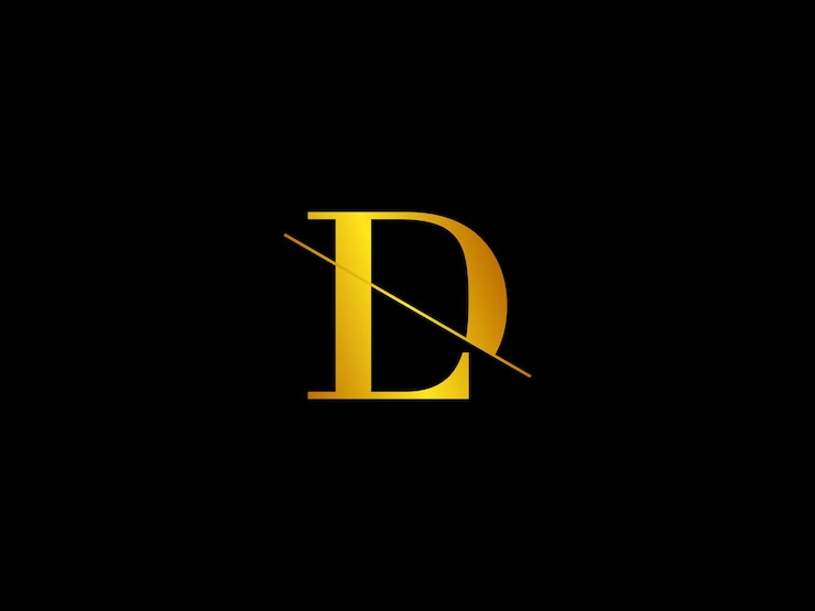 Vector yellow logo with the letter d on a black background