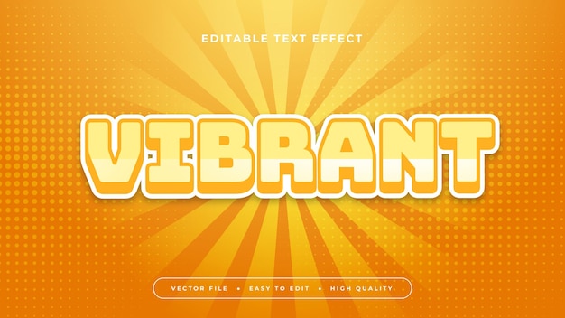 Yellow orange and white vibrant 3d editable text effect font style