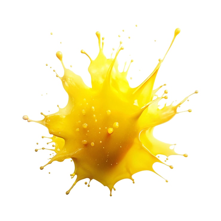 Vector yellow paint splash png image