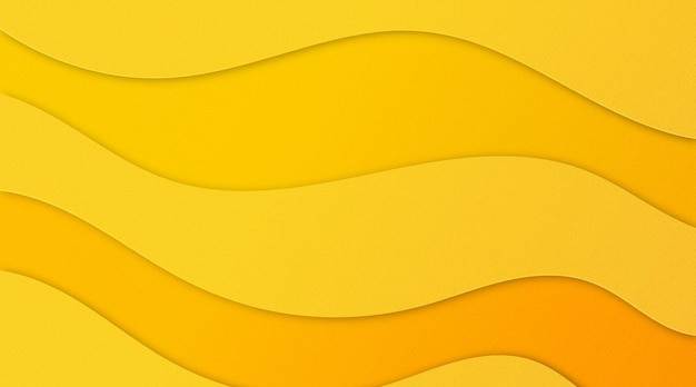 Yellow Paper Cut Wavy Textured Background