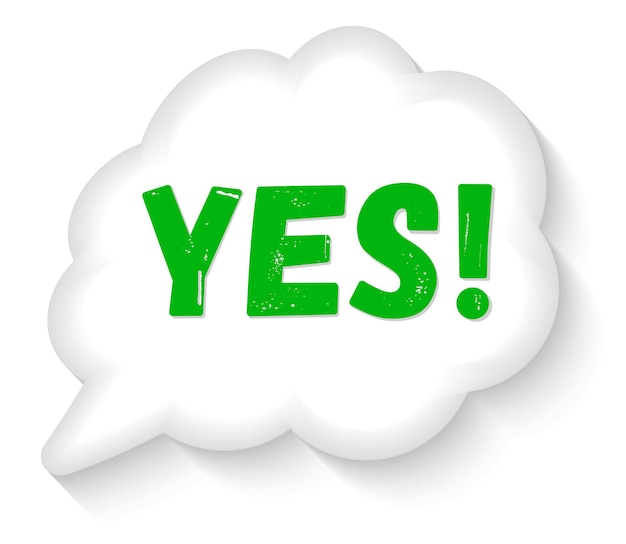 Yes comic text lettering bright cartoon