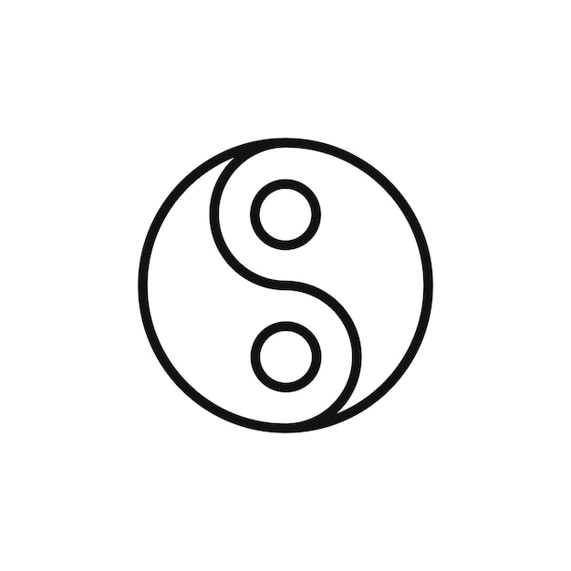 Yin yang icon Symbol mark in Outline style
