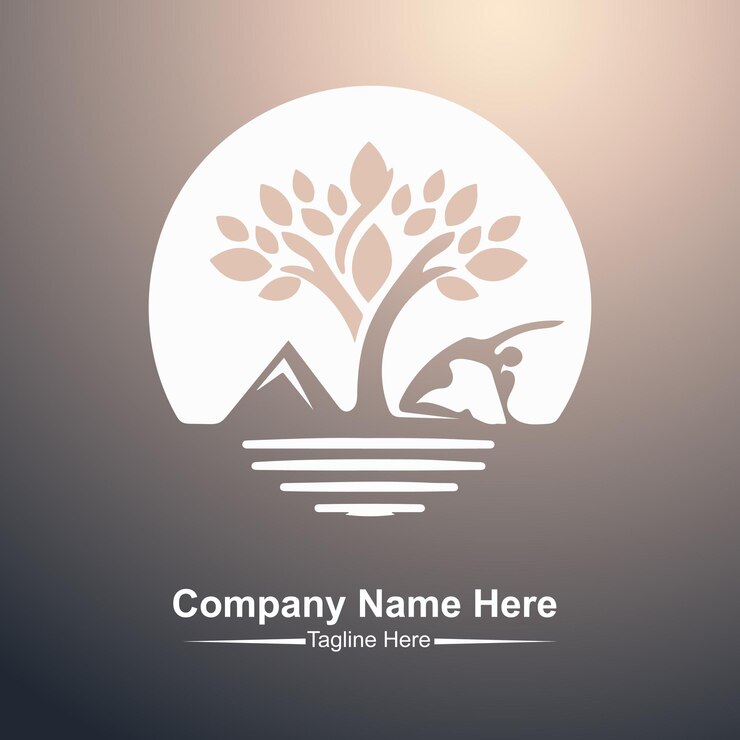 Vector yoga tree logo vector