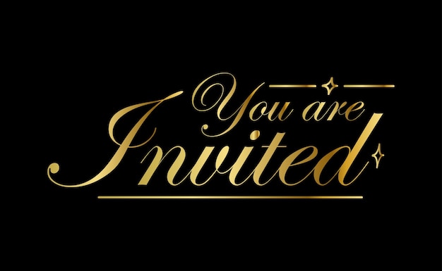 you are invited gold elegant design for invitation card