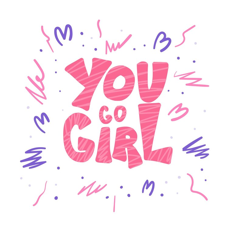You go girl quote isolated Vector illustration