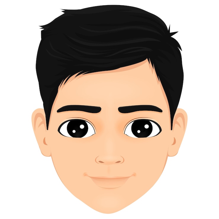 Vector young boy portrait