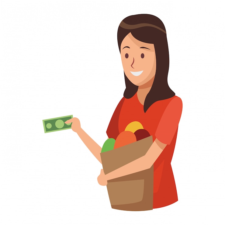Vector young woman cartoon