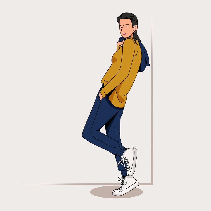 young woman with cool outfit