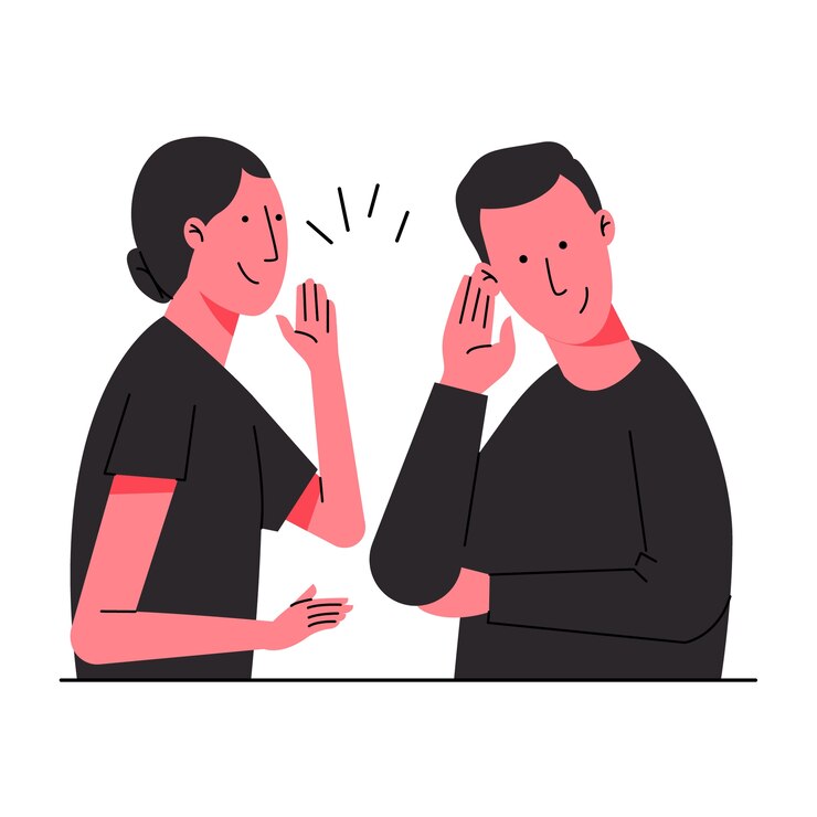 Vector young women doing whisper