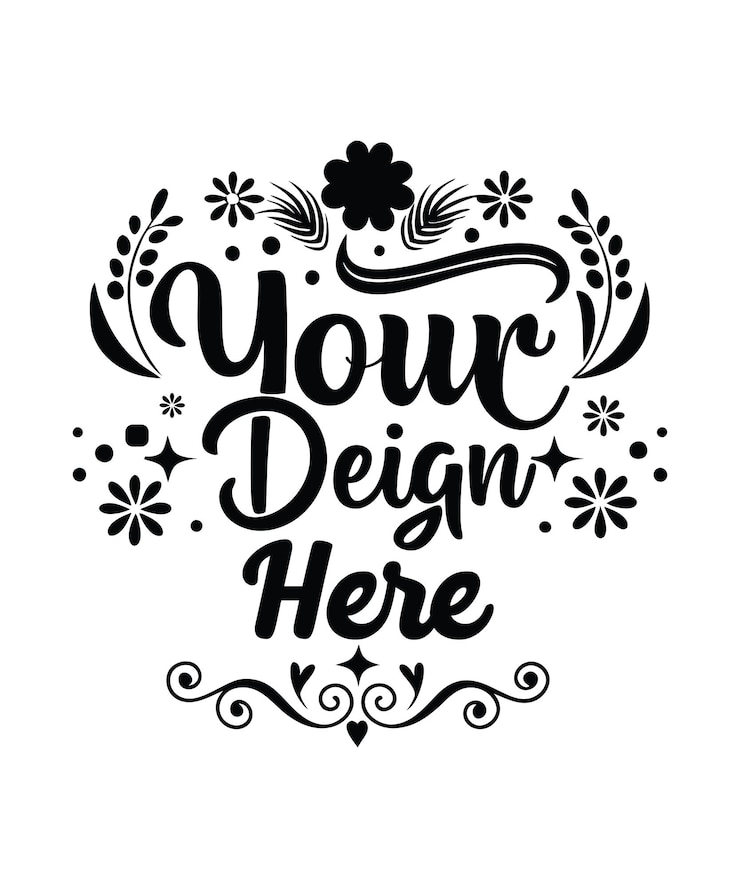 Vector your design here typography tshrit design print ready eps cut file downoad