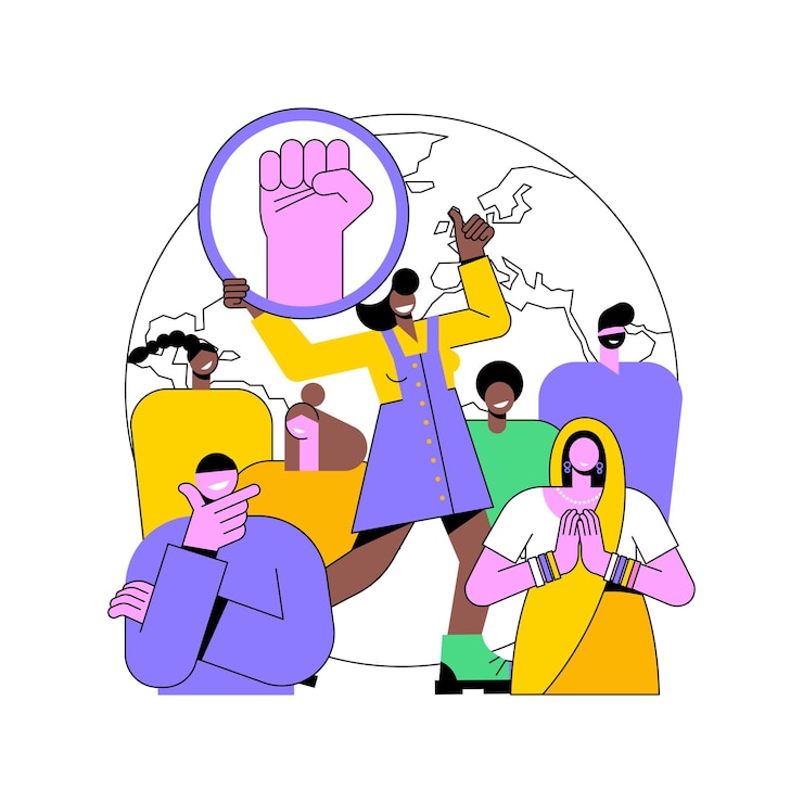 Vector youth empowerment abstract concept vector illustration