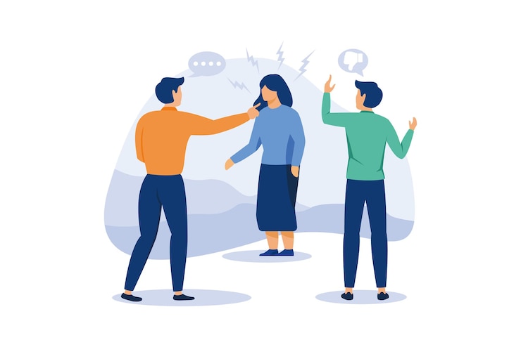 Vector youth violence flat modern design illustration