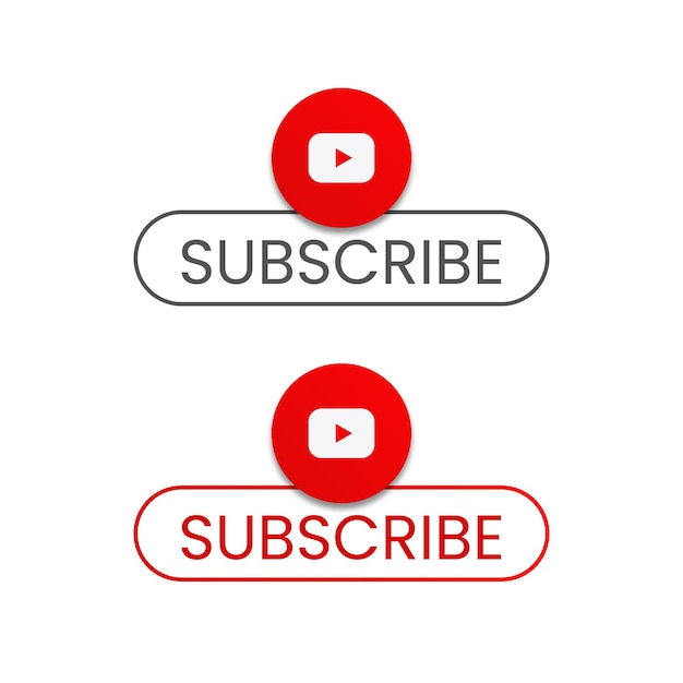 YouTube Subscribe Button Vector Template