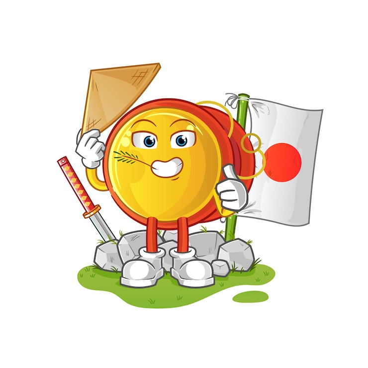 Vector yoyo vektor jepang. karakter kartun