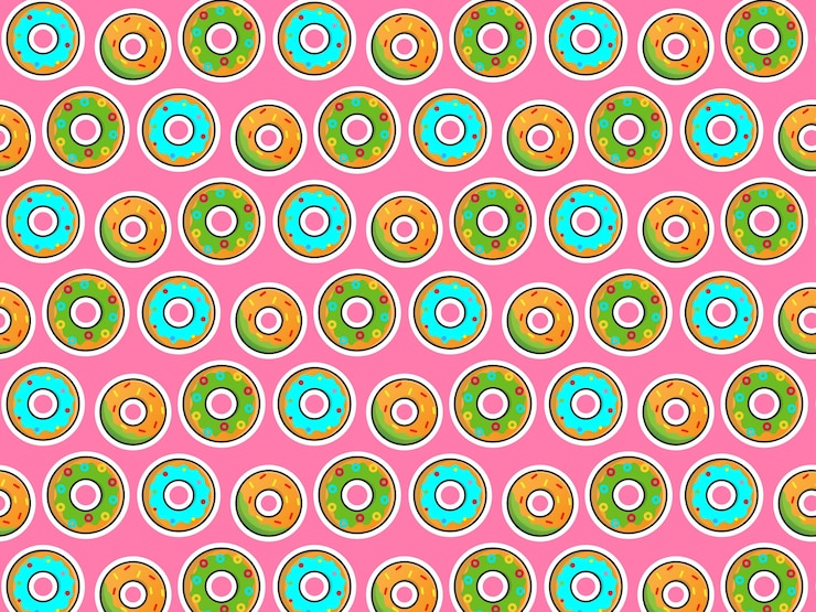 Vector yummy donuts pattern