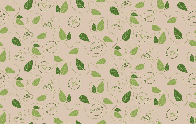 Vector zero waste and plastic free concepts seamless pattern
