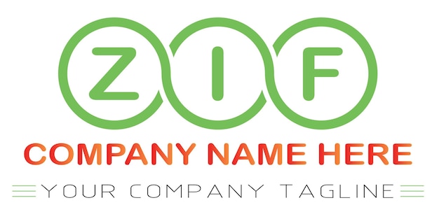 ZIF Letter Logo Design