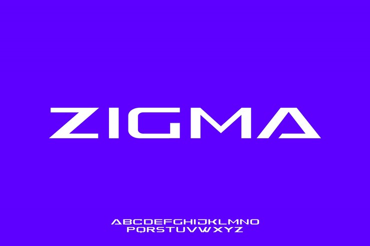 Vector zigma, futuristic elegant and bold modern typeface