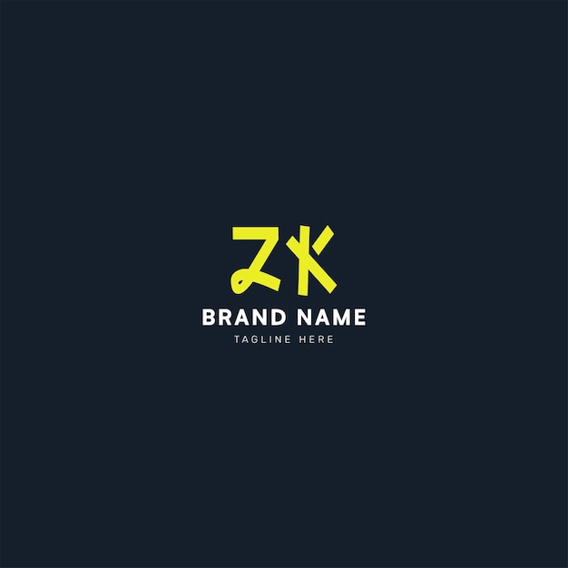 ZK Letters vector logo design