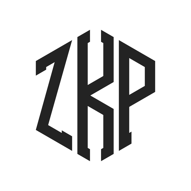 ZKP Logo Design Initial Letter ZKP Monogram Logo using Hexagon shape