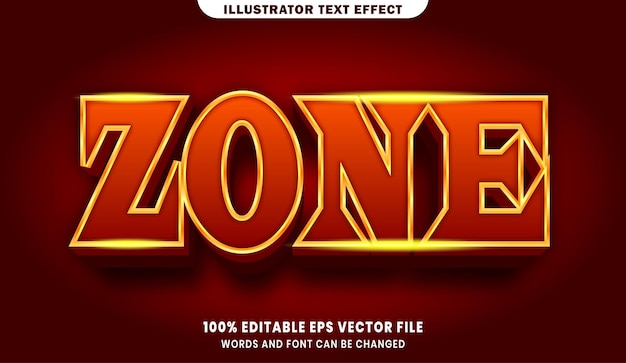 Zone 3d editable text style effect