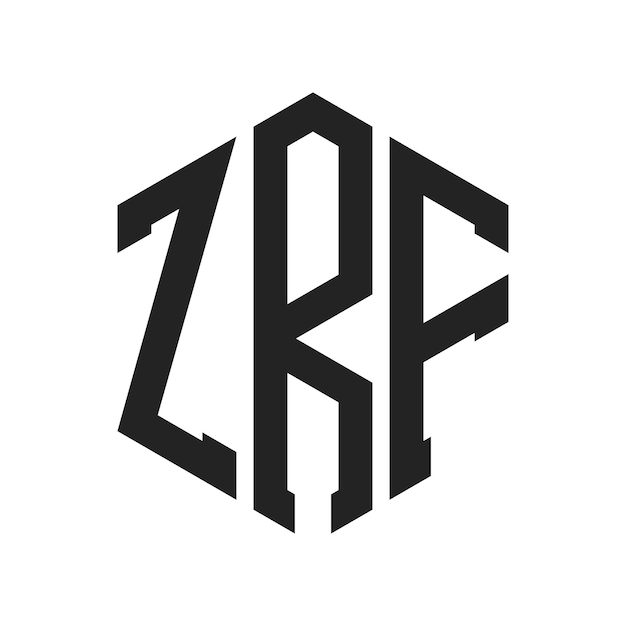 zrf logo design initial letter zrf monogram logo using hexagon shape