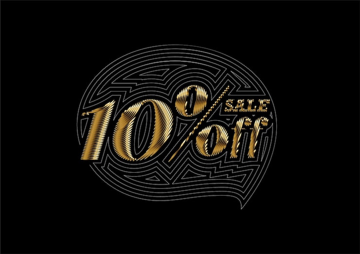 Kostenlose Vektor 10 % rabatt auf verkaufsrabatt-banner. rabattangebot preisschild. vektor-moderne aufkleber-illustration.
