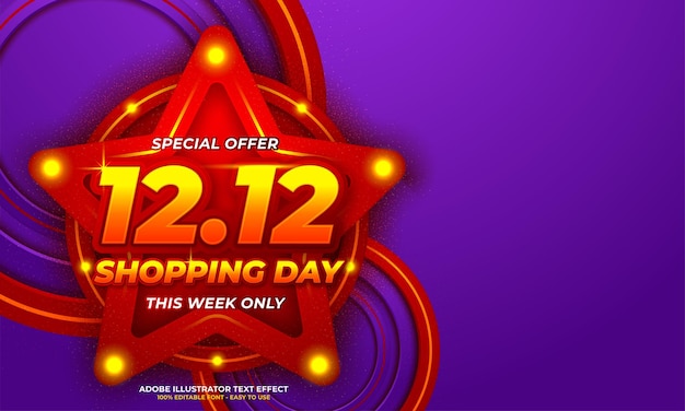 12.12 Online-Shopping-Verkaufsposter oder Flyer-Design