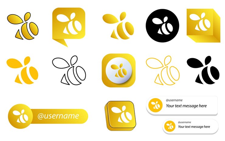Kostenlose Vektor 14 schwarm-social-media-icon-pack