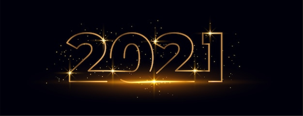 2021 frohes neues jahr golden glänzend text banner design