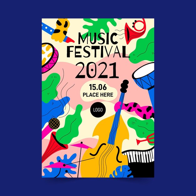 2021 illustriertes Musikfestivalplakat