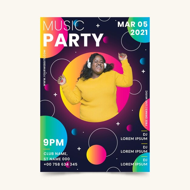 2021 Musik Event Flyer im Memphis Style
